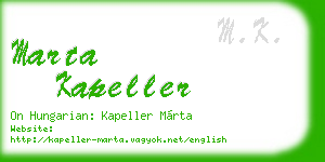 marta kapeller business card